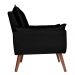 Poltrona Decorativa Pés Trapézio Opala Suede Preto - DS Estofados