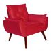 Poltrona Decorativa Pés Trapézio Opala Suede Vermelho - DS Estofados