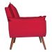 Poltrona Decorativa Pés Trapézio Opala Suede Vermelho - DS Estofados