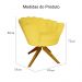 Poltrona Decorativa Pétala Pés Madeira Giratório Suede Amarelo - DS Estofados