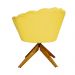 Poltrona Decorativa Pétala Pés Madeira Giratório Suede Amarelo - DS Estofados