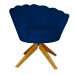 Poltrona Decorativa Pétala Pés Madeira Giratório Suede Azul Marinho - DS Estofados