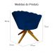 Poltrona Decorativa Pétala Pés Madeira Giratório Suede Azul Marinho - DS Estofados