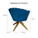 Poltrona Decorativa Pétala Pés Madeira Giratório Suede Azul Royal - DS Estofados