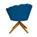 Poltrona Decorativa Pétala Pés Madeira Giratório Suede Azul Royal - DS Estofados