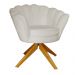 Poltrona Decorativa Pétala Pés Madeira Giratório Suede Bege - DS Estofados