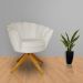 Poltrona Decorativa Pétala Pés Madeira Giratório Suede Bege - DS Estofados