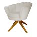 Poltrona Decorativa Pétala Pés Madeira Giratório Suede Bege - DS Estofados