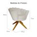 Poltrona Decorativa Pétala Pés Madeira Giratório Suede Bege - DS Estofados