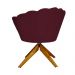 Poltrona Decorativa Pétala Pés Madeira Giratório Suede Bordô - DS Estofados
