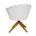 Poltrona Decorativa Pétala Pés Madeira Giratório Suede Branco - DS Estofados