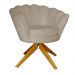 Poltrona Decorativa Pétala Pés Madeira Giratório Suede Capuccino - DS Estofados