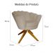Poltrona Decorativa Pétala Pés Madeira Giratório Suede Capuccino - DS Estofados