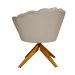 Poltrona Decorativa Pétala Pés Madeira Giratório Suede Capuccino - DS Estofados