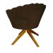Poltrona Decorativa Pétala Pés Madeira Giratório Suede Marrom - DS Estofados