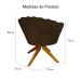 Poltrona Decorativa Pétala Pés Madeira Giratório Suede Marrom - DS Estofados