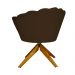 Poltrona Decorativa Pétala Pés Madeira Giratório Suede Marrom - DS Estofados