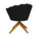 Poltrona Decorativa Pétala Pés Madeira Giratório Suede Preto - DS Estofados