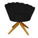 Poltrona Decorativa Pétala Pés Madeira Giratório Suede Preto - DS Estofados