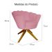 Poltrona Decorativa Pétala Pés Madeira Giratório Suede Rosa - DS Estofados