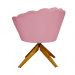 Poltrona Decorativa Pétala Pés Madeira Giratório Suede Rosa - DS Estofados