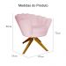 Poltrona Decorativa Pétala Pés Madeira Giratório Suede Rosa Bebê - DS Estofados