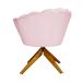 Poltrona Decorativa Pétala Pés Madeira Giratório Suede Rosa Bebê - DS Estofados