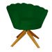 Poltrona Decorativa Pétala Pés Madeira Giratório Suede Verde - DS Estofados