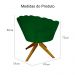 Poltrona Decorativa Pétala Pés Madeira Giratório Suede Verde - DS Estofados