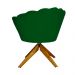 Poltrona Decorativa Pétala Pés Madeira Giratório Suede Verde - DS Estofados
