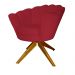 Poltrona Decorativa Pétala Pés Madeira Giratório Suede Vermelho - DS Estofados