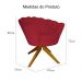 Poltrona Decorativa Pétala Pés Madeira Giratório Suede Vermelho - DS Estofados