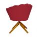 Poltrona Decorativa Pétala Pés Madeira Giratório Suede Vermelho - DS Estofados