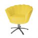Poltrona Decorativa Pétala Pés Metal Giratório Suede Amarelo - DS Estofados