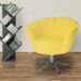 Poltrona Decorativa Pétala Pés Metal Giratório Suede Amarelo - DS Estofados