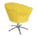 Poltrona Decorativa Pétala Pés Metal Giratório Suede Amarelo - DS Estofados
