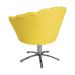 Poltrona Decorativa Pétala Pés Metal Giratório Suede Amarelo - DS Estofados