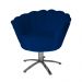 Poltrona Decorativa Pétala Pés Metal Giratório Suede Azul Marinho - DS Estofados