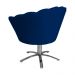 Poltrona Decorativa Pétala Pés Metal Giratório Suede Azul Marinho - DS Estofados