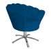 Poltrona Decorativa Pétala Pés Metal Giratório Suede Azul Royal - DS Estofados