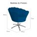 Poltrona Decorativa Pétala Pés Metal Giratório Suede Azul Royal - DS Estofados