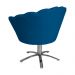 Poltrona Decorativa Pétala Pés Metal Giratório Suede Azul Royal - DS Estofados