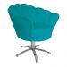 Poltrona Decorativa Pétala Pés Metal Giratório Suede Azul Turquesa - DS Estofados