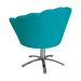 Poltrona Decorativa Pétala Pés Metal Giratório Suede Azul Turquesa - DS Estofados