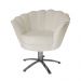 Poltrona Decorativa Pétala Pés Metal Giratório Suede Bege - DS Estofados