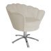 Poltrona Decorativa Pétala Pés Metal Giratório Suede Bege - DS Estofados