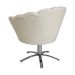 Poltrona Decorativa Pétala Pés Metal Giratório Suede Bege - DS Estofados