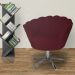 Poltrona Decorativa Pétala Pés Metal Giratório Suede Bordô - DS Estofados