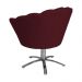 Poltrona Decorativa Pétala Pés Metal Giratório Suede Bordô - DS Estofados
