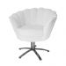 Poltrona Decorativa Pétala Pés Metal Giratório Suede Branco - DS Estofados